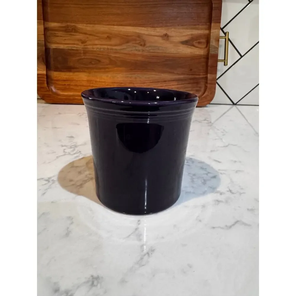 Fiesta Ring Handle Mug made by Homer Laughlin vintage 80s dark purple stoneware